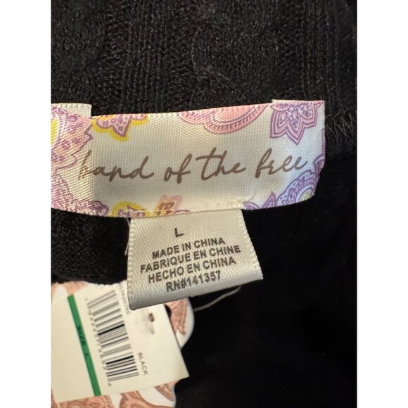 2/$30 NWT Band of the Free Large Cable Knit Black Sweater - Picture 4 of 13